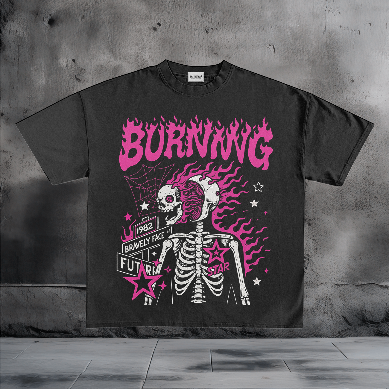 Burning Skeleton Graphic T-Shirt