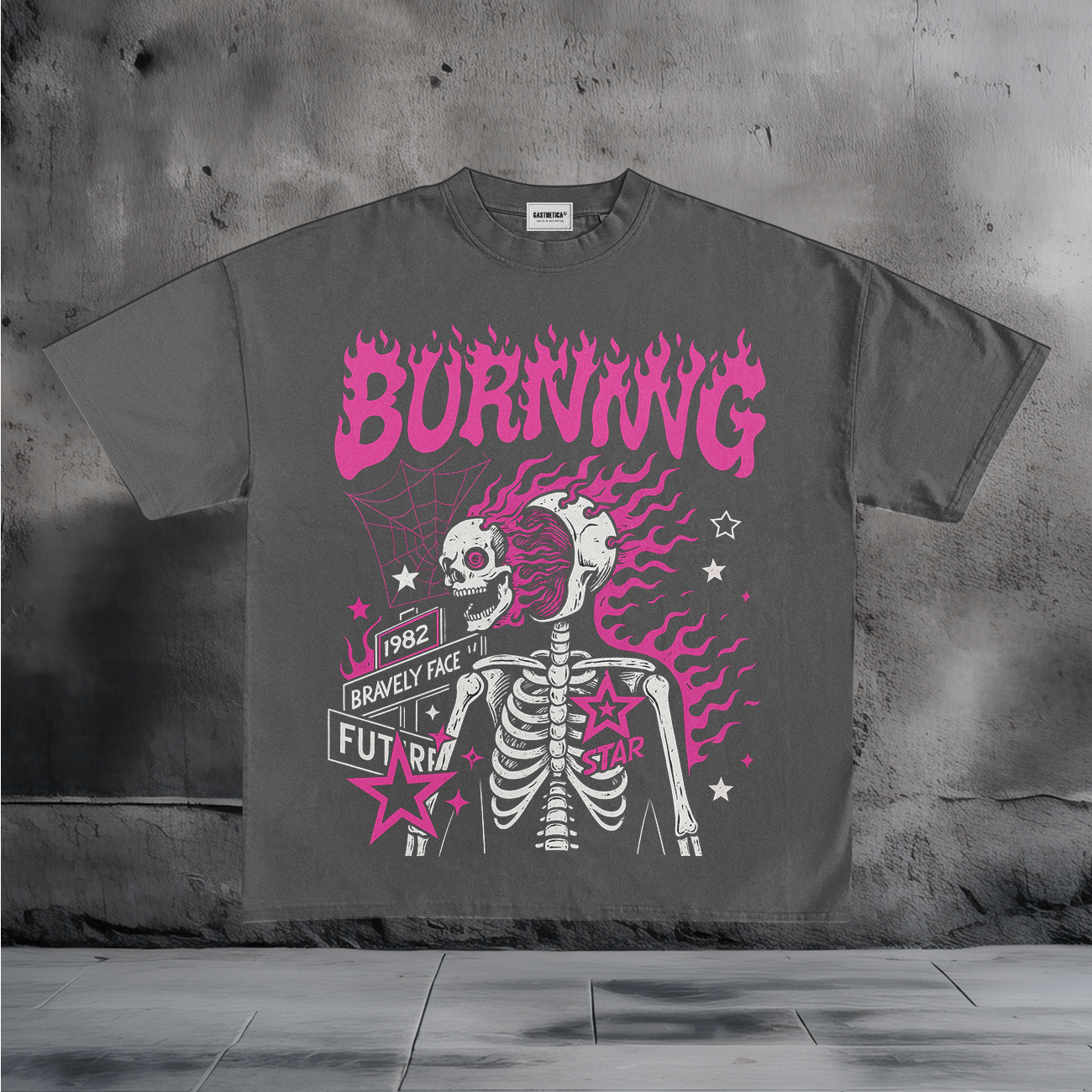 Burning Skeleton Graphic T-Shirt