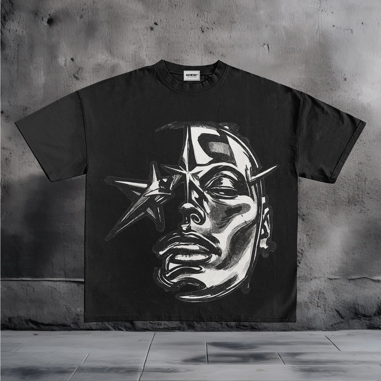 Abstract Face Graphic T-Shirt