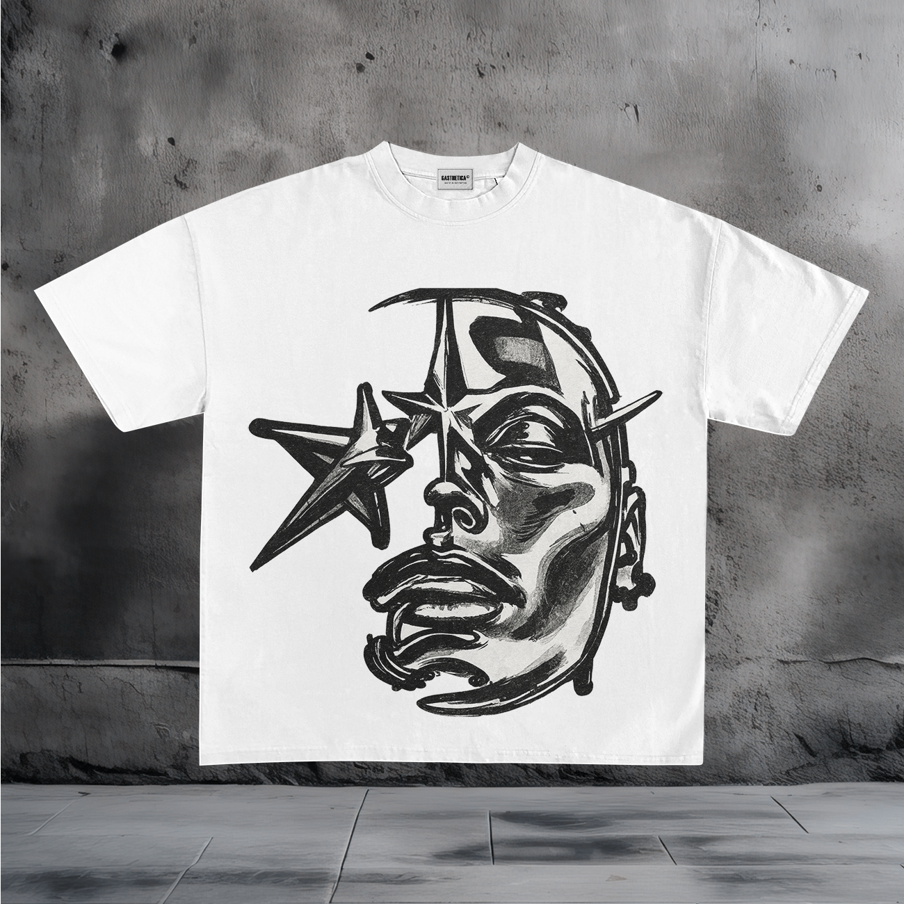 Abstract Face Graphic T-Shirt