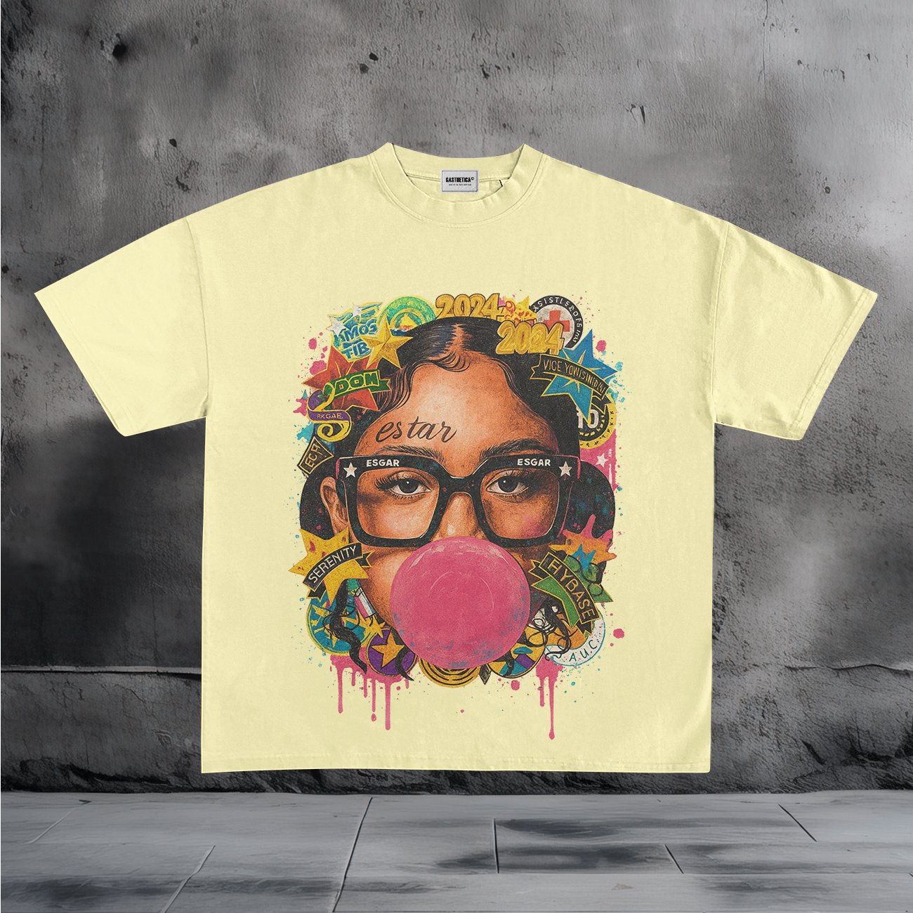 Colorful Bubblegum Girl Graphic T-Shirt