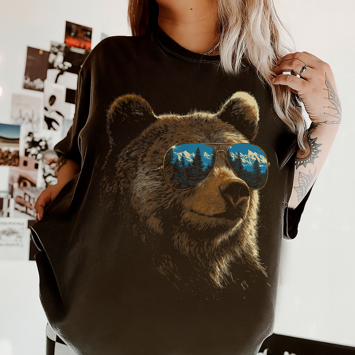 Cool Bear with Sunglasses Graphic Comfort Colors® T-Shirt