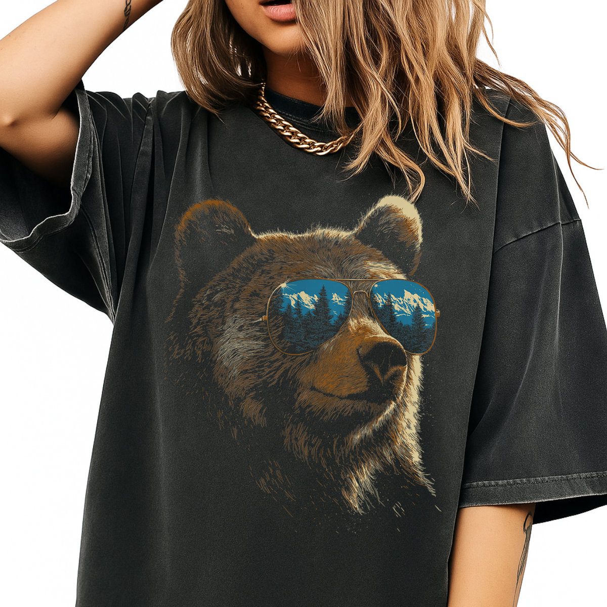 Cool Bear with Sunglasses Graphic Comfort Colors® T-Shirt