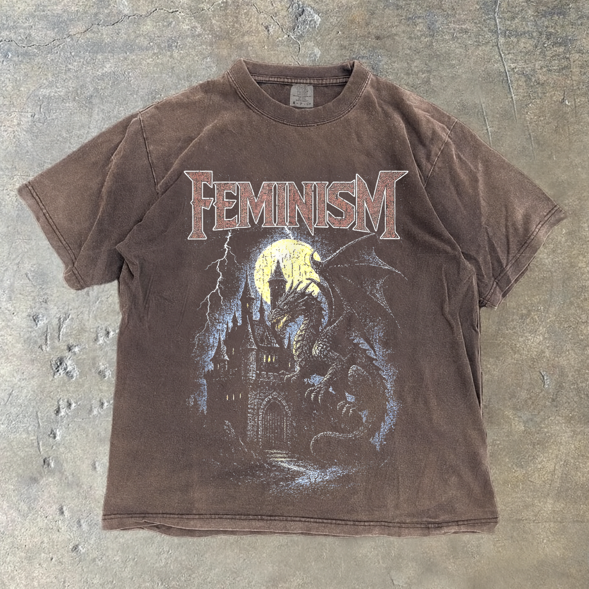 Feminism Dragon T Shirt Gothic Fantasy Castle Graphic Comfort Colors®