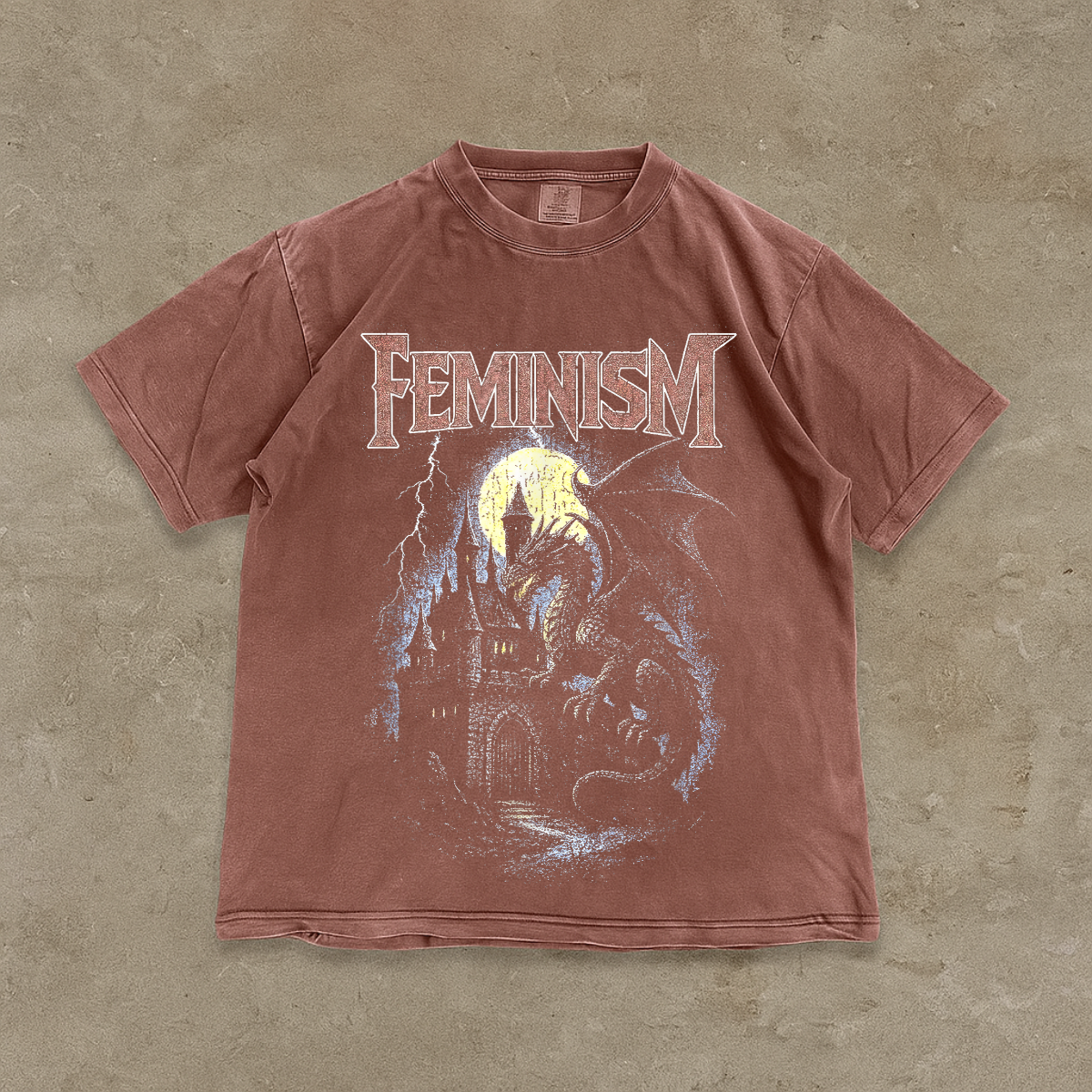 Feminism Dragon T Shirt Gothic Fantasy Castle Graphic Comfort Colors®