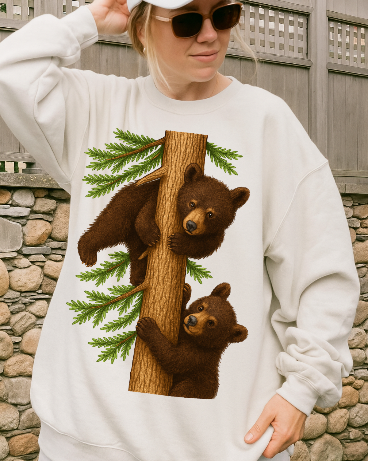 Cute Bear Cubs on Tree Comfort Colors® T-Shirt