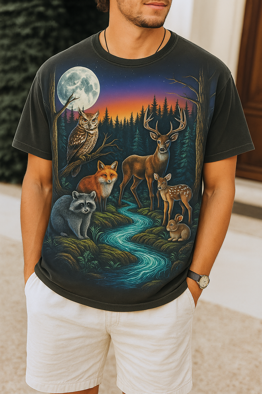 Woodland Night Wildlife Comfort Colors® T-Shirt