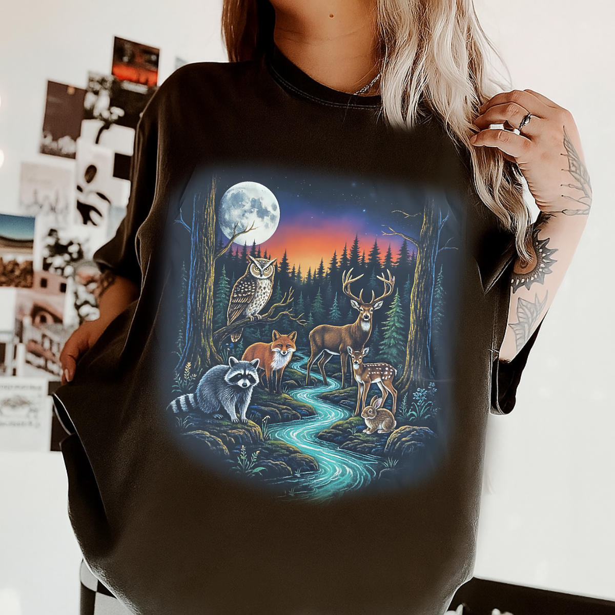 Woodland Night Wildlife Comfort Colors® T-Shirt