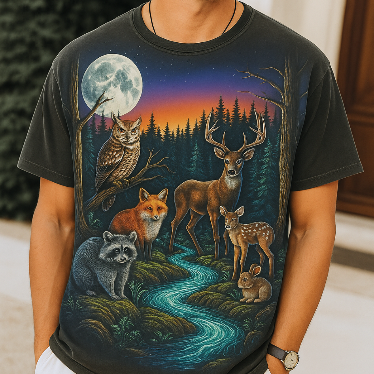 Woodland Night Wildlife Comfort Colors® T-Shirt